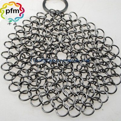 wholesale stainless Steel Chainmail Netting Pot Scrubber Ring Mesh For Cast Iron Skillet